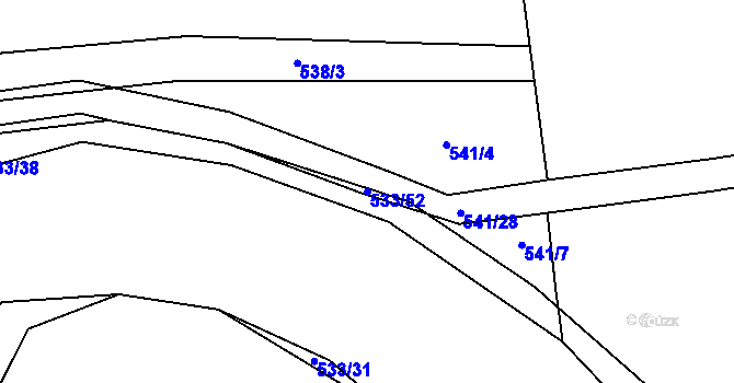 Parcela st. 533/52 v KÚ Bdeněves, Katastrální mapa