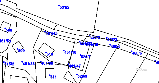 Parcela st. 520/22 v KÚ Bdeněves, Katastrální mapa