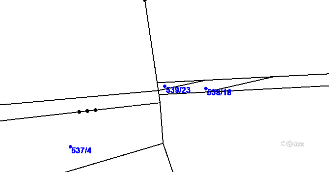 Parcela st. 539/23 v KÚ Bdeněves, Katastrální mapa