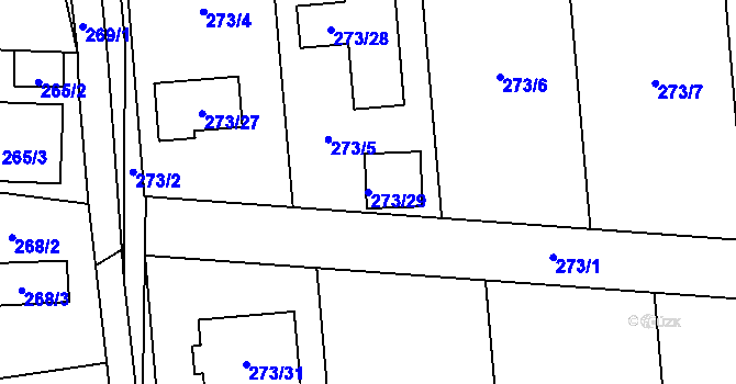 Parcela st. 273/29 v KÚ Bdeněves, Katastrální mapa