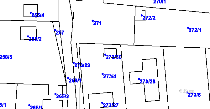 Parcela st. 273/30 v KÚ Bdeněves, Katastrální mapa