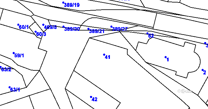 Parcela st. 41 v KÚ Kozolupy u Plzně, Katastrální mapa