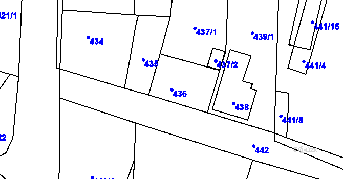 Parcela st. 436 v KÚ Kozolupy u Plzně, Katastrální mapa