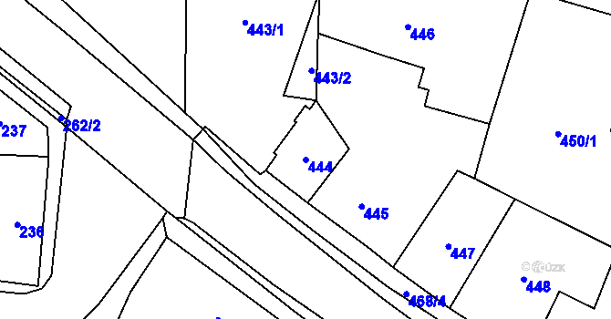 Parcela st. 444 v KÚ Kozolupy u Plzně, Katastrální mapa