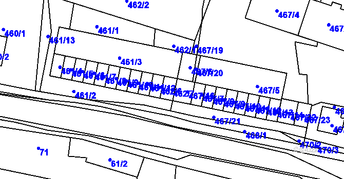 Parcela st. 462/7 v KÚ Kozolupy u Plzně, Katastrální mapa