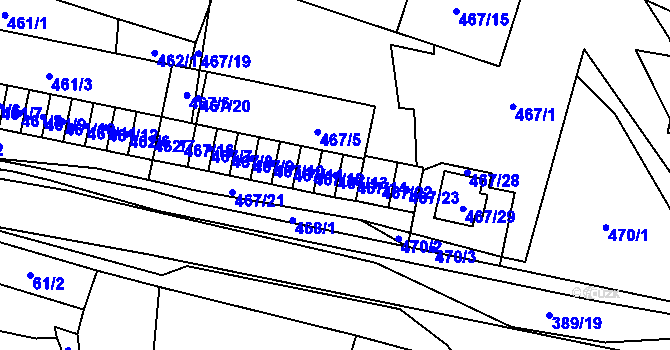 Parcela st. 467/13 v KÚ Kozolupy u Plzně, Katastrální mapa