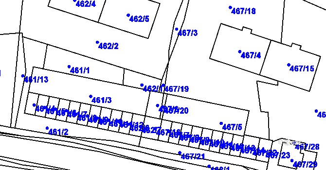Parcela st. 467/19 v KÚ Kozolupy u Plzně, Katastrální mapa