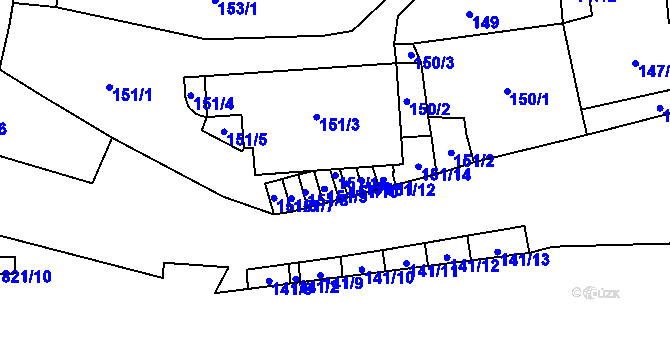 Parcela st. 151/13 v KÚ Kozolupy u Plzně, Katastrální mapa