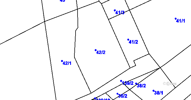 Parcela st. 42/2 v KÚ Myslinka, Katastrální mapa