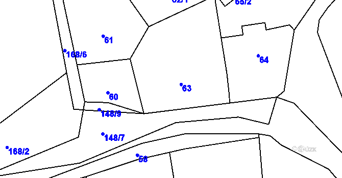 Parcela st. 59 v KÚ Myslinka, Katastrální mapa