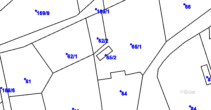 Parcela st. 65/2 v KÚ Myslinka, Katastrální mapa