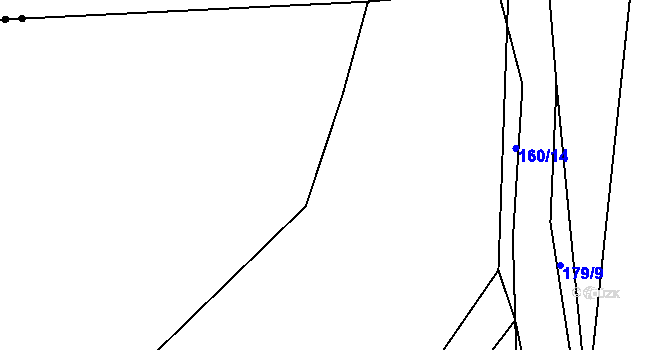 Parcela st. 160/3 v KÚ Myslinka, Katastrální mapa