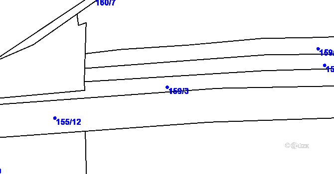 Parcela st. 159/3 v KÚ Myslinka, Katastrální mapa