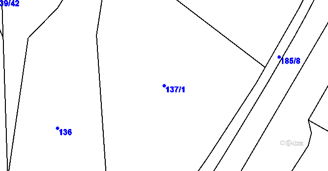 Parcela st. 137/1 v KÚ Myslinka, Katastrální mapa