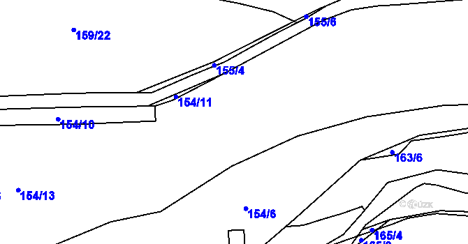 Parcela st. 154/17 v KÚ Myslinka, Katastrální mapa