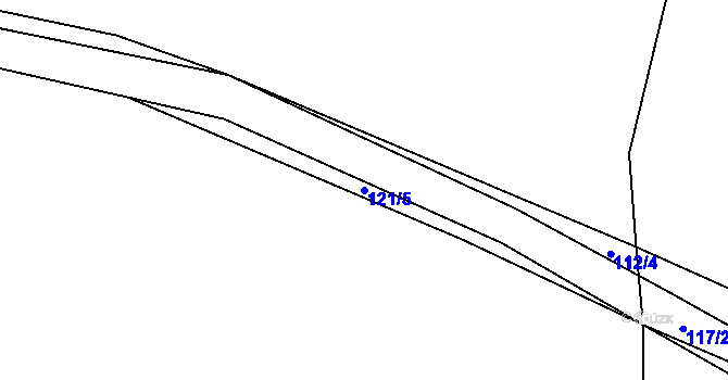 Parcela st. 121/5 v KÚ Myslinka, Katastrální mapa