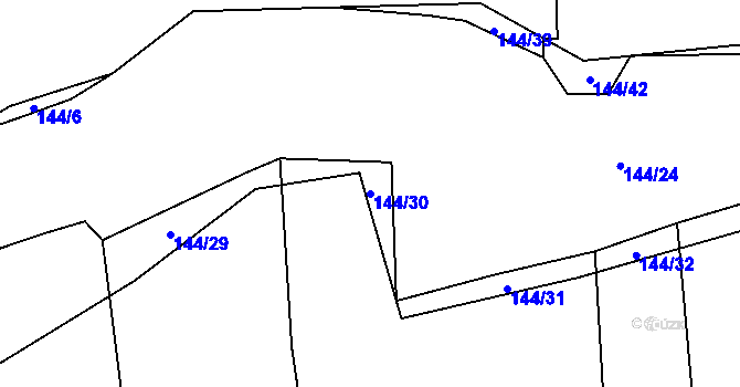 Parcela st. 144/30 v KÚ Myslinka, Katastrální mapa