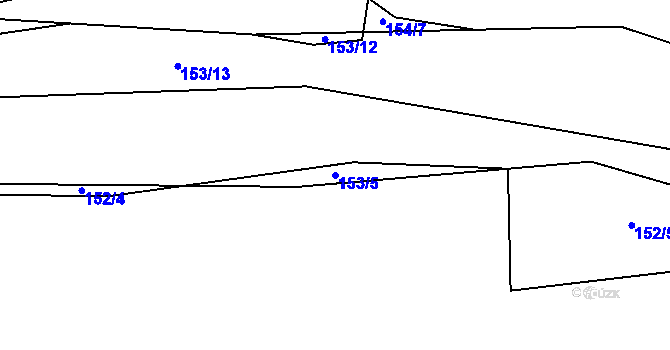 Parcela st. 153/5 v KÚ Myslinka, Katastrální mapa