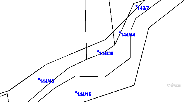 Parcela st. 144/38 v KÚ Myslinka, Katastrální mapa