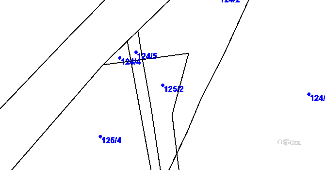 Parcela st. 125/2 v KÚ Myslinka, Katastrální mapa