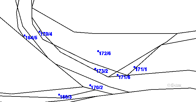 Parcela st. 172/6 v KÚ Myslinka, Katastrální mapa