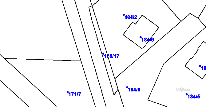 Parcela st. 178/17 v KÚ Myslinka, Katastrální mapa