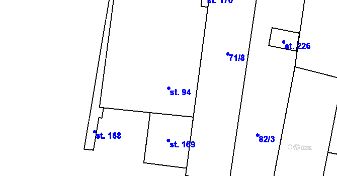 Parcela st. 94 v KÚ Kozomín, Katastrální mapa