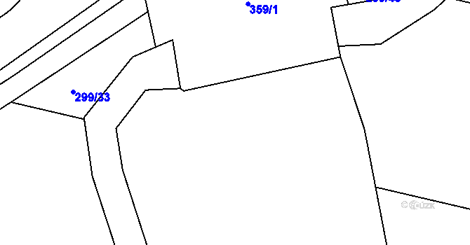 Parcela st. 354/1 v KÚ Kozomín, Katastrální mapa