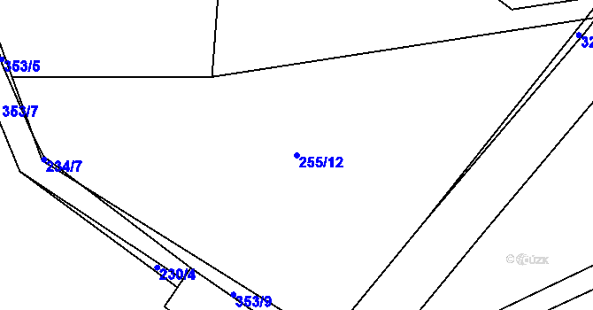 Parcela st. 255/12 v KÚ Kozomín, Katastrální mapa
