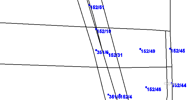Parcela st. 351/6 v KÚ Kozomín, Katastrální mapa