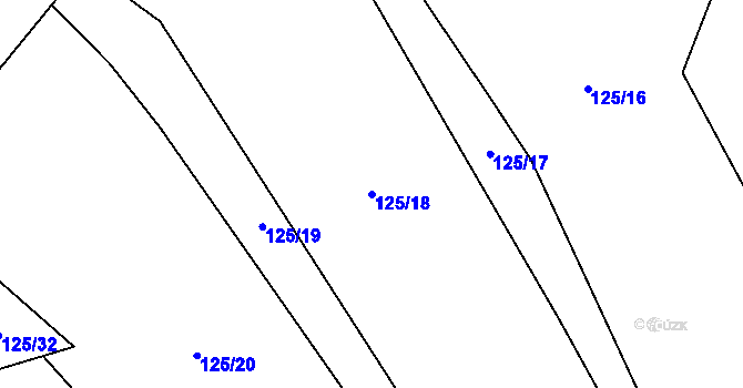 Parcela st. 125/18 v KÚ Blažov, Katastrální mapa