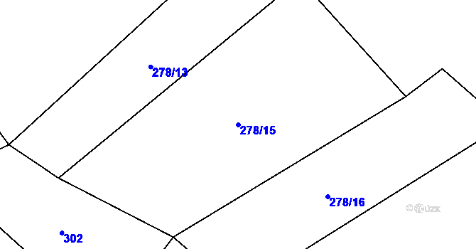 Parcela st. 278/15 v KÚ Blažov, Katastrální mapa