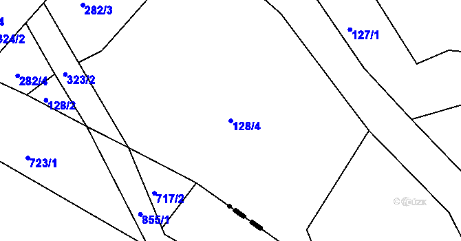 Parcela st. 128/4 v KÚ Kozov, Katastrální mapa