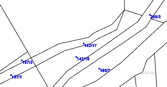Parcela st. 142/17 v KÚ Kozov, Katastrální mapa