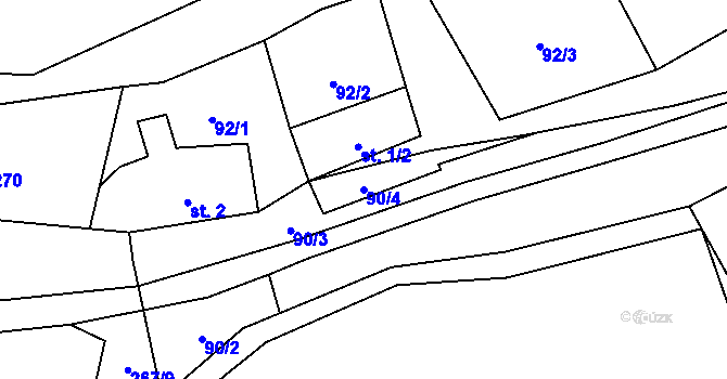 Parcela st. 90/4 v KÚ Svojanov u Bouzova, Katastrální mapa