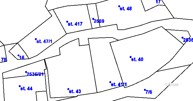 Parcela st. 41/2 v KÚ Kožichovice, Katastrální mapa