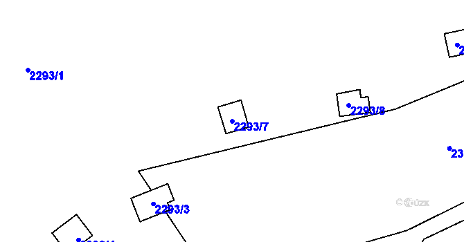Parcela st. 2293/7 v KÚ Kožichovice, Katastrální mapa