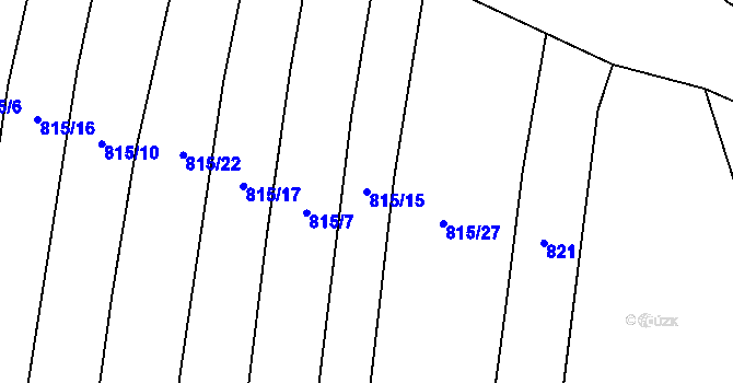 Parcela st. 815/15 v KÚ Kožichovice, Katastrální mapa