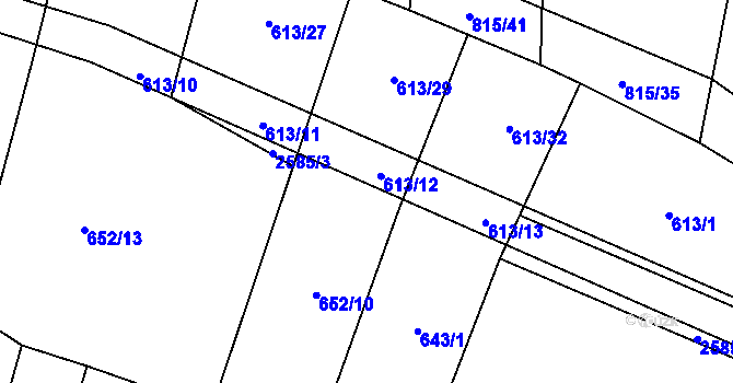 Parcela st. 2585/5 v KÚ Kožichovice, Katastrální mapa