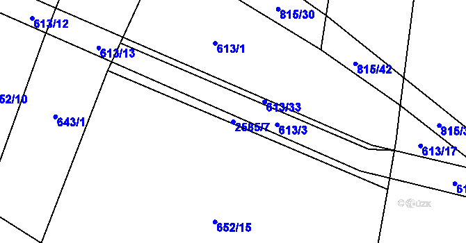 Parcela st. 2585/7 v KÚ Kožichovice, Katastrální mapa