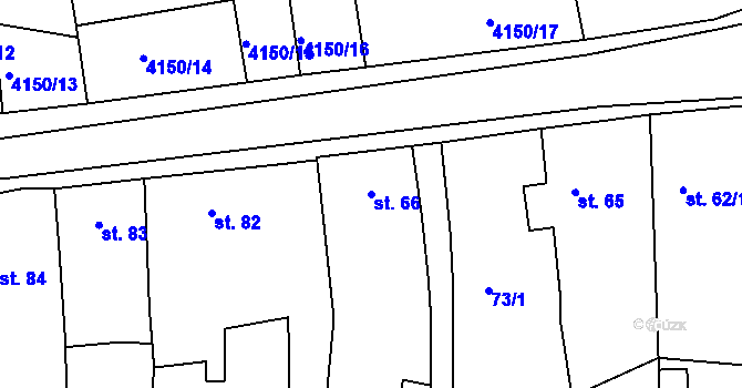 Parcela st. 66 v KÚ Kožlany, Katastrální mapa