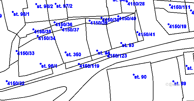 Parcela st. 94 v KÚ Kožlany, Katastrální mapa