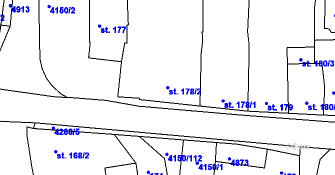 Parcela st. 178/2 v KÚ Kožlany, Katastrální mapa