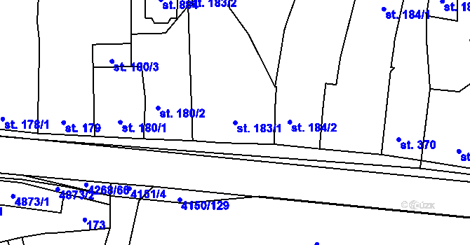 Parcela st. 183/1 v KÚ Kožlany, Katastrální mapa