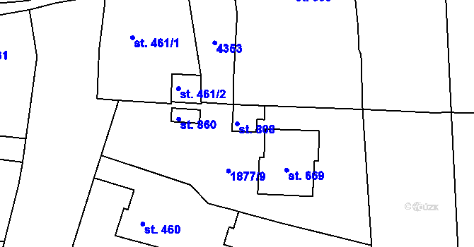 Parcela st. 808 v KÚ Kožlany, Katastrální mapa