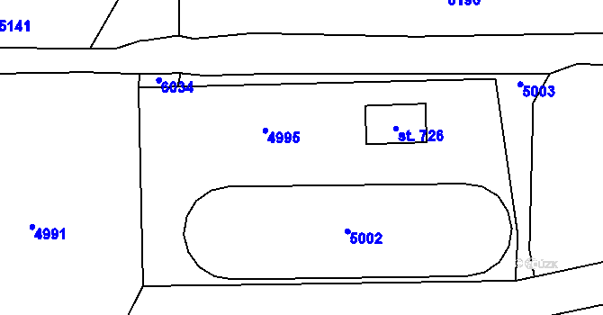 Parcela st. 476/7 v KÚ Kožlany, Katastrální mapa
