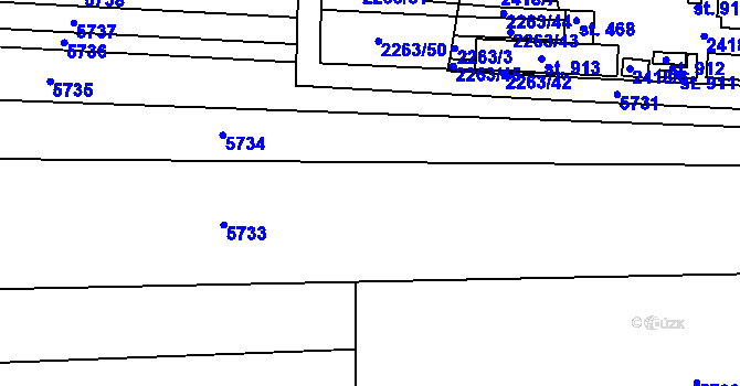 Parcela st. 2263/1 v KÚ Kožlany, Katastrální mapa