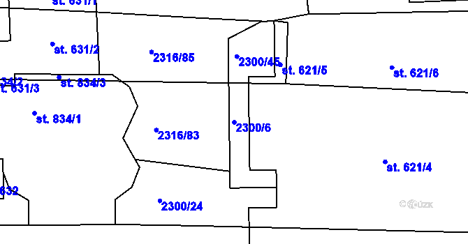 Parcela st. 2300/6 v KÚ Kožlany, Katastrální mapa