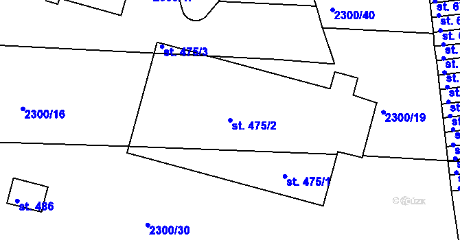 Parcela st. 475/2 v KÚ Kožlany, Katastrální mapa