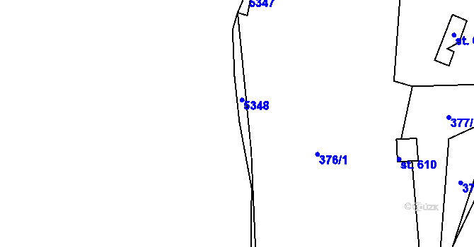 Parcela st. 376/12 v KÚ Kožlany, Katastrální mapa